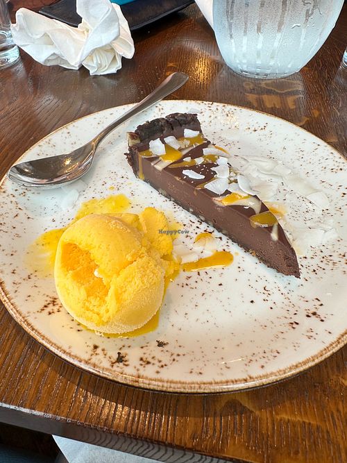 vegan chocolate torte at Six in Cambridge
