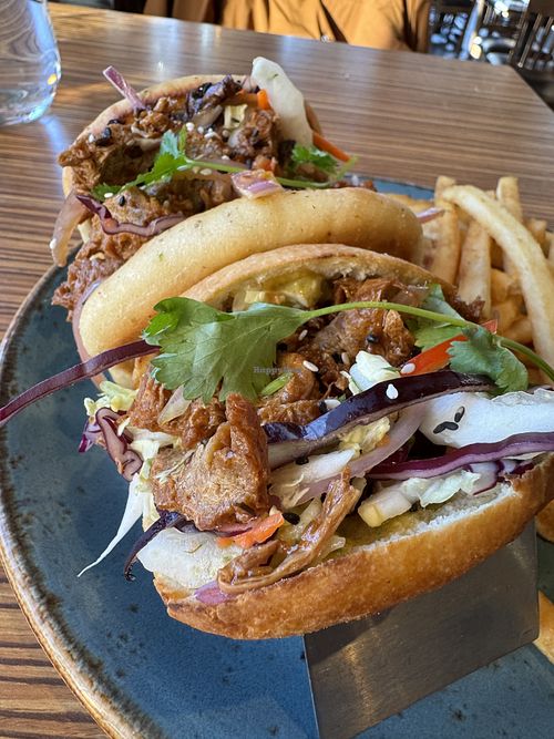 Shiitake teriyaki sandwich. Really good   #Veganuary at Milestones in Whistler