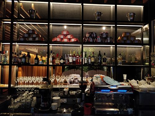 Bar counter at Trattoria Pizzeria Logic in Central Singapore