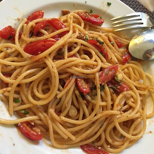 pasta with tomatoes & capers--the best! at Suribachy in Catania