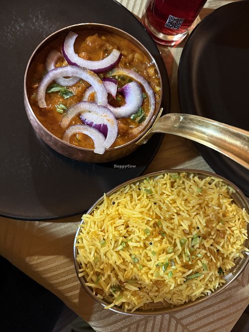 chickpea curry & lemon rice  at Rajdhani Indian in Budapest
