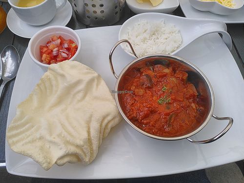 Vegan 'fish' (banana blossom) curry - as delicious as it looks! at Green Island Bistro in Rhuddlan
