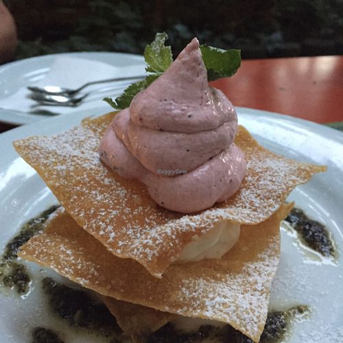 strawberry and lemon mousse lasagne at Viasko - Bar und Restaurant in Berlin
