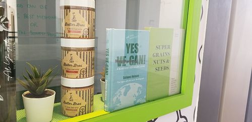 Window display at Plant Kitchen in Amman