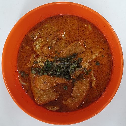 Laksa. Photo by Sam Lama at Vegetarian 斋 - Khatib in North Singapore