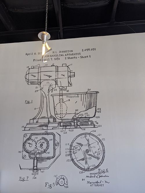 Wall artwork - retro baking at Sinfull Bakery in Houston