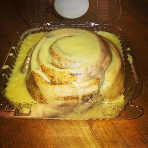 Sinfully delicious Texas sized cinnamon roll! Thank you, Sinfull Bakery! at Sinfull Bakery in Houston