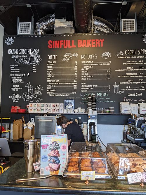 Drink options. at Sinfull Bakery in Houston