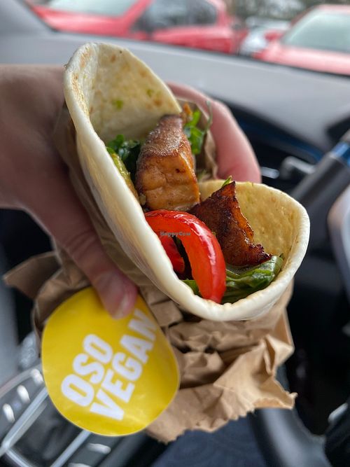 Tofu wrap... yummy! at Oso Vegan in Kettering