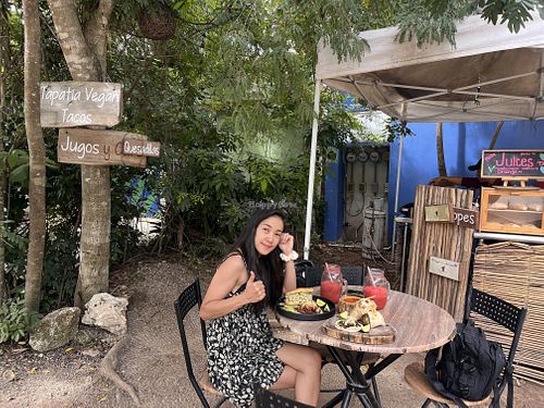   at Tapatia Vegan Tacos in Tulum