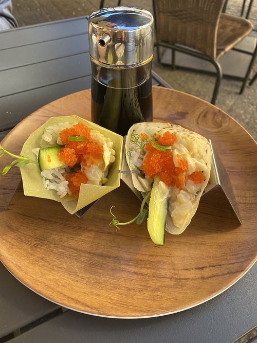 Vegan crab rolls  at 4296 in Canmore