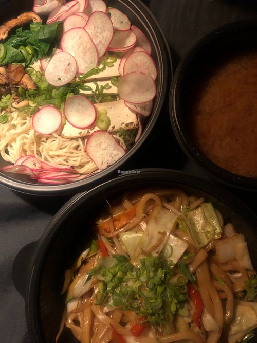 take away - vegan ramen (soup is packed separately) and yakiudon at Tokyo Piknik in Ljubljana