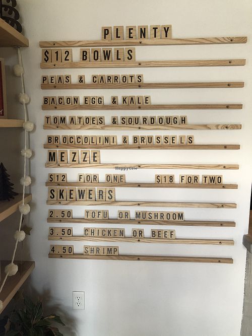 Menu at Plenty in Lakeland