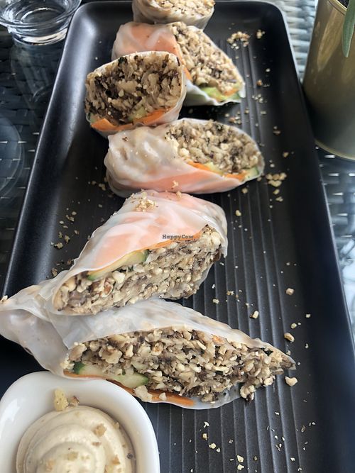 Coliflower-walnut spring rolls at Agung in Arosa