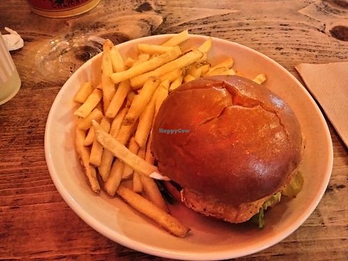 Chick'n burger & fries at Neat - Soho in London