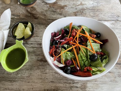 Customized delicious salad   at Layla Restaurant Plants & Mushrooms in Puerto Morelos