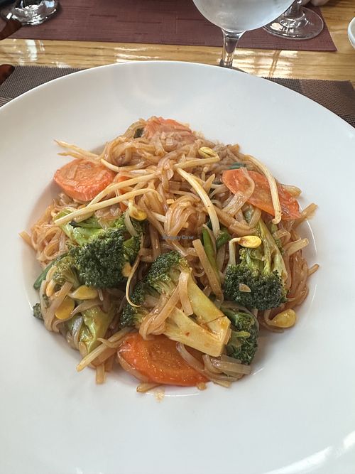 vegetable pad thai with rice noodles  at Thaiverse in Middleburg