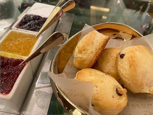 Scones and jams  at Four Seasons Hotel in Doha