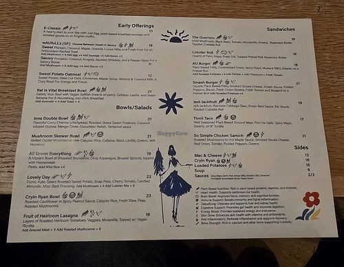 Menu at Aunts et Uncles in Brooklyn