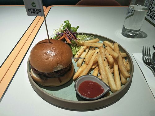 Black pepper burger. at Green Common - Raffles City in Shanghai