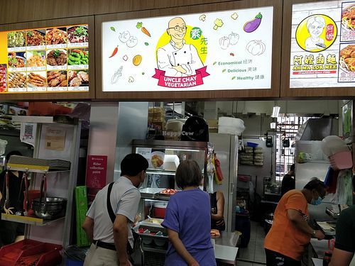 Stall front at Uncle Chay Vegetarian 素先生 in West Singapore