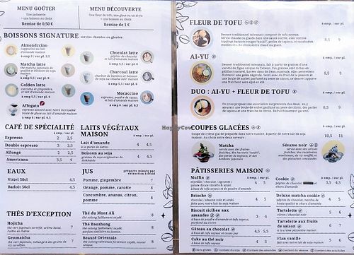 Desserts and Drinks Menu (August 2024) at Graines du Jour in Paris