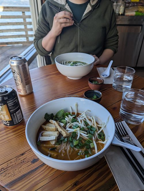 Vegan pho ❤️ at Nekst Event in Astoria