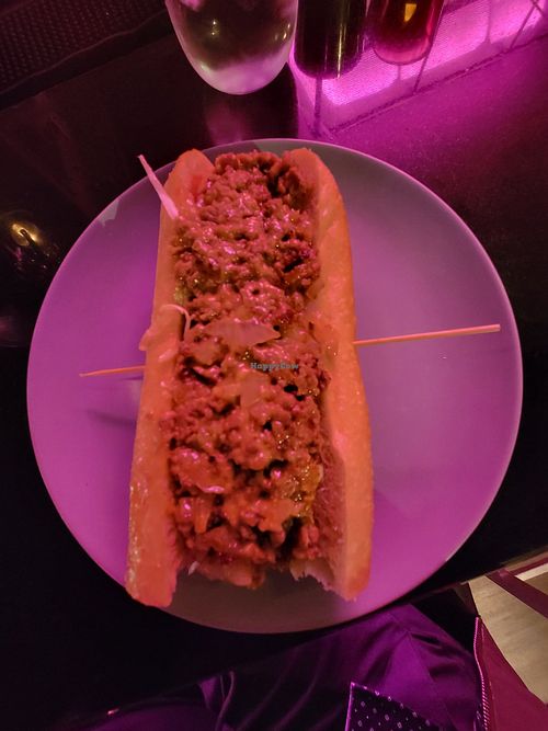 Vegan cheesesteak  with Impossible steak at Monster Vegan in Philadelphia