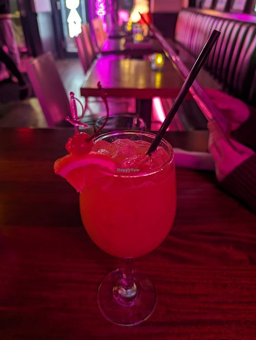 Dawn of the Dead mocktail complete with tiny sword. at Monster Vegan in Philadelphia