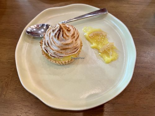 Lemon meringue tart  at Carrots The Vegan Kitchen in Bangkok