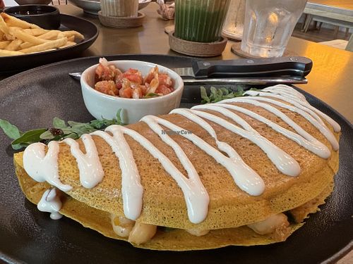 Chickpea omelette   at Carrots The Vegan Kitchen in Bangkok