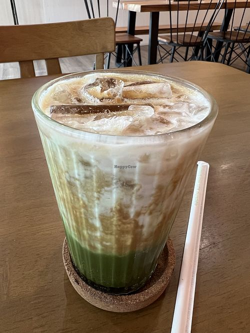 Iced matcha espresso   at Carrots The Vegan Kitchen in Bangkok