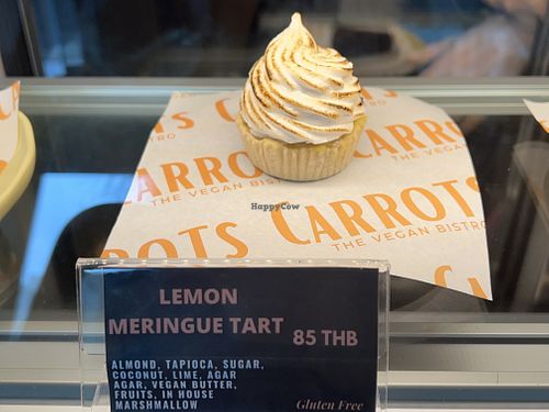 Lemon meringue tart  at Carrots The Vegan Kitchen in Bangkok