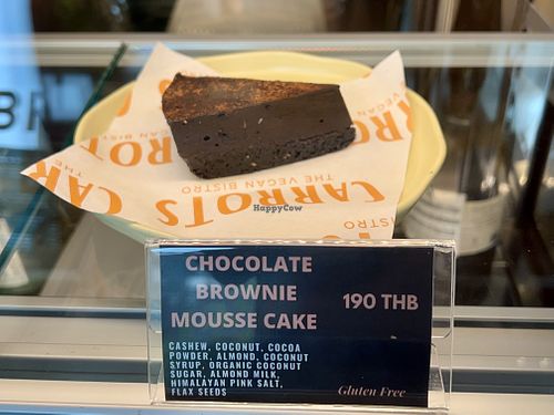 Chocolate brownie mousse cake  at Carrots The Vegan Kitchen in Bangkok