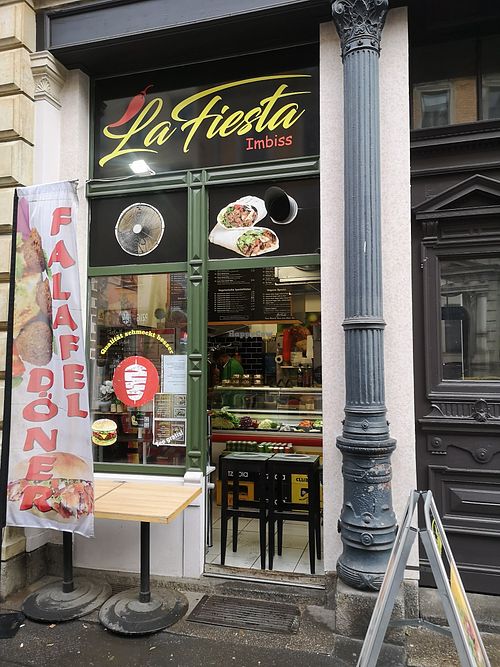 Storefront at La Fiesta Imbiss in Leipzig