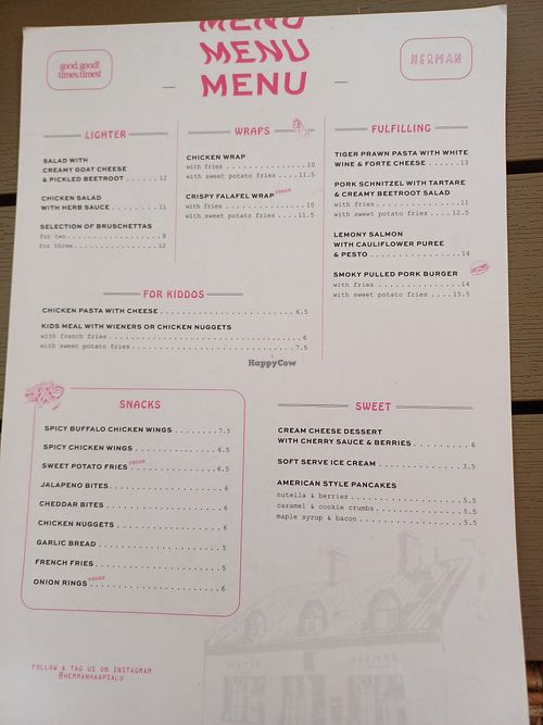 Menu September 2023 at Herman's Bistro & Bar in Haapsalu