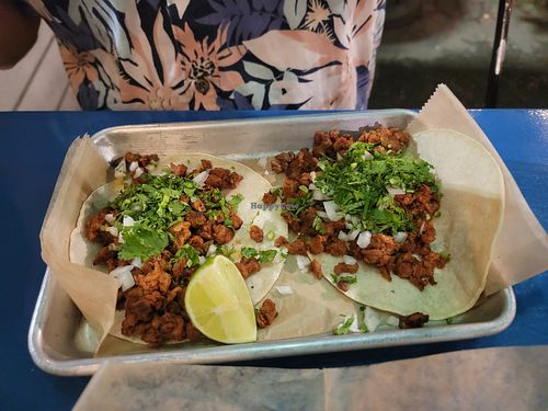 Vegan chorizo tacos at Taco + Tequila  in Savannah