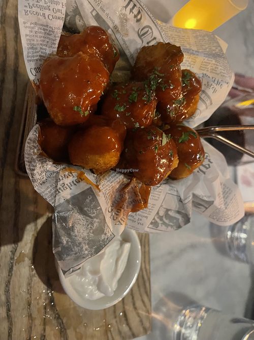 BBQ cauliflower wings  at Willow Vegan Bistro in New York City