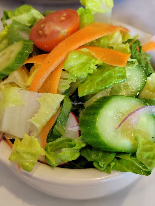 Side house salad at Willow Vegan Bistro in New York City