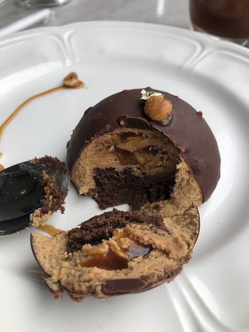 Hazelnut dome cake  at Willow Vegan Bistro in New York City