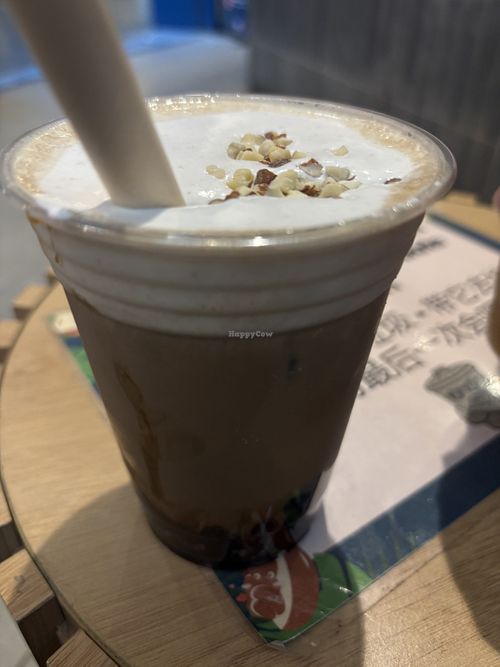 Iced mocha with cream and pearls  at NUTTEA - La Trobe St in Melbourne
