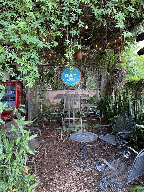Outdoor seating   at El Chante Verde in La Fortuna