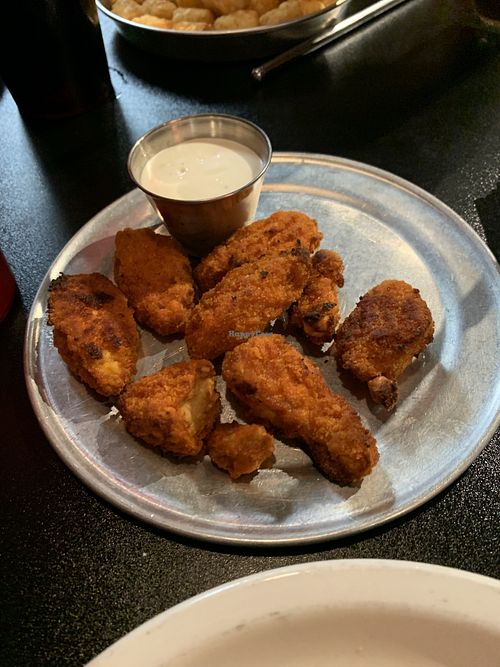 Vegan wings with vegan ranch   at Yellow Brick Pizza - Rich St in Columbus
