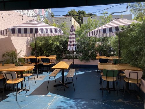Patio at rear of building. at Taco Vega in Los Angeles