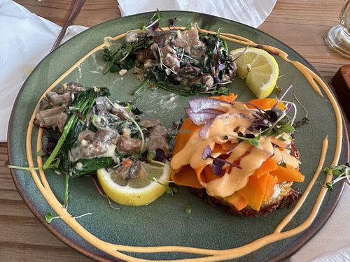 Latke duo - one already cut in half at The Conscious Kitchen - Kloof St in Cape Town