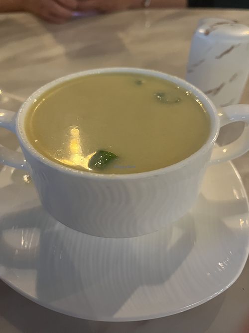 vegan sweetcorn soup  at Wok Your Way in Dartmouth