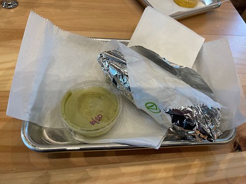 Vegan burrito! It’s soo yummy!! at Rattlesnake Cafe in Broken Arrow