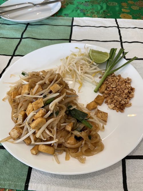 Pad Thai with tofu  at Reach Plant Based Kitchen in Phuket