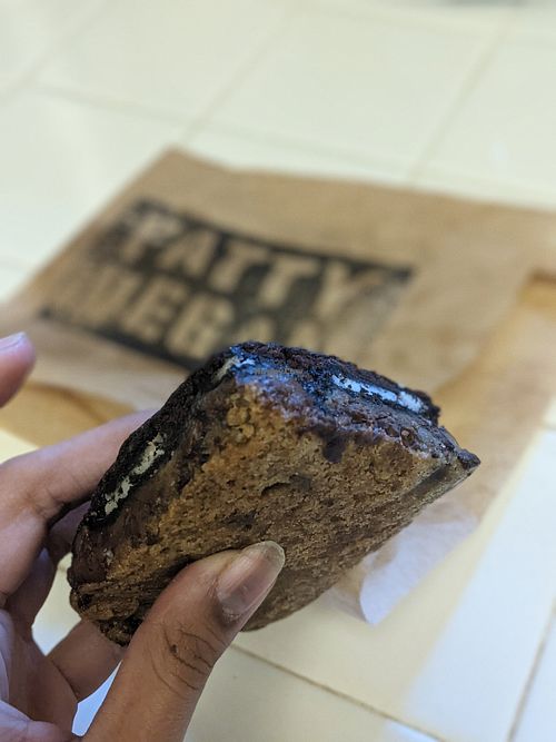 ACAB. Half Brownie/Oreos and half chocolate chip cookie. Definitely puts the 'Fatty' in Fatty Vegan! at Fatty Vegan in Ventura
