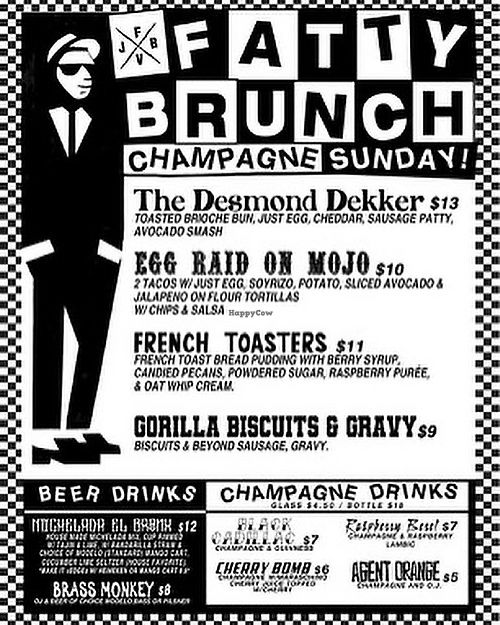 Sunday Brunch menu available all day. at Fatty Vegan in Ventura